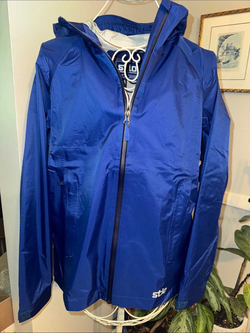 Stio Women’s Royal Blue Hooded Waterproof Rain Jacket NWT!